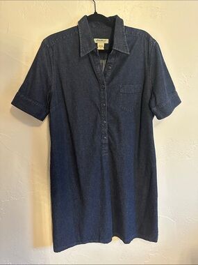 Eddie Bauer Dark Indigo Denim Shirt Dress